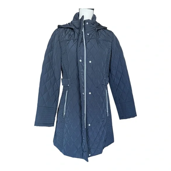 Jones New York Black Women's Quilted Puffer Coat Size M
